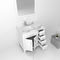 Λευκό στερεό ξύλο μπάνιο ντουλάπια ματαιοδοξίας / ντουλάπι νεροχύτη