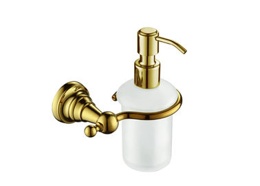 Χρυσό εξαρτήματα μπάνιου τοίχο τοποθετημένο δοχείο σαπουνιού με μπράτσα αντλία μπουκάλι PP