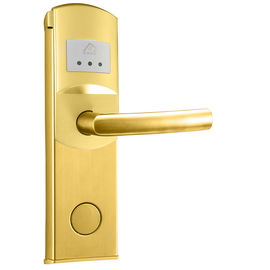 Σύγχρονη ηλεκτρονική κλειδαριά πόρτας από κράμα ψευδαργύρου με κάρτα κλειδί / κλειδί με φινίρισμα PVD χρυσού
