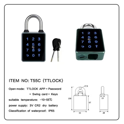 Bluetooth PadLock με οθόνη αφής για το Courtycard Πύλη Φράχτη Πύλη Εξωτερική πόρτα