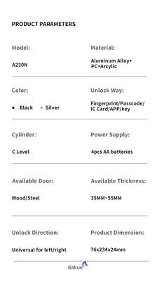 Πυροβόλησε 60min Bluetooth συνδεσιμότητα Bluetooth κλειδαριά πόρτας Powered by 4pcs AA αλκαλική μπαταρία σύστημα ελέγχου πρόσβασης για έξυπνα κτίρια