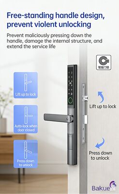 APP Blue Tooth Password WiFi Card Mechanical Key Unlock Way Smart Digital Door Lock Featuring 4pcs AA Battery for Security Management System